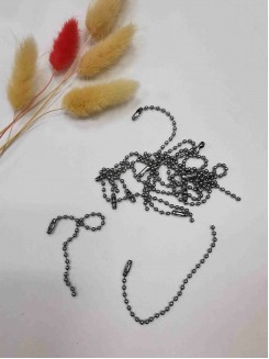 Цепочка шариковая для брелоков 10см. (серебро), 5штук